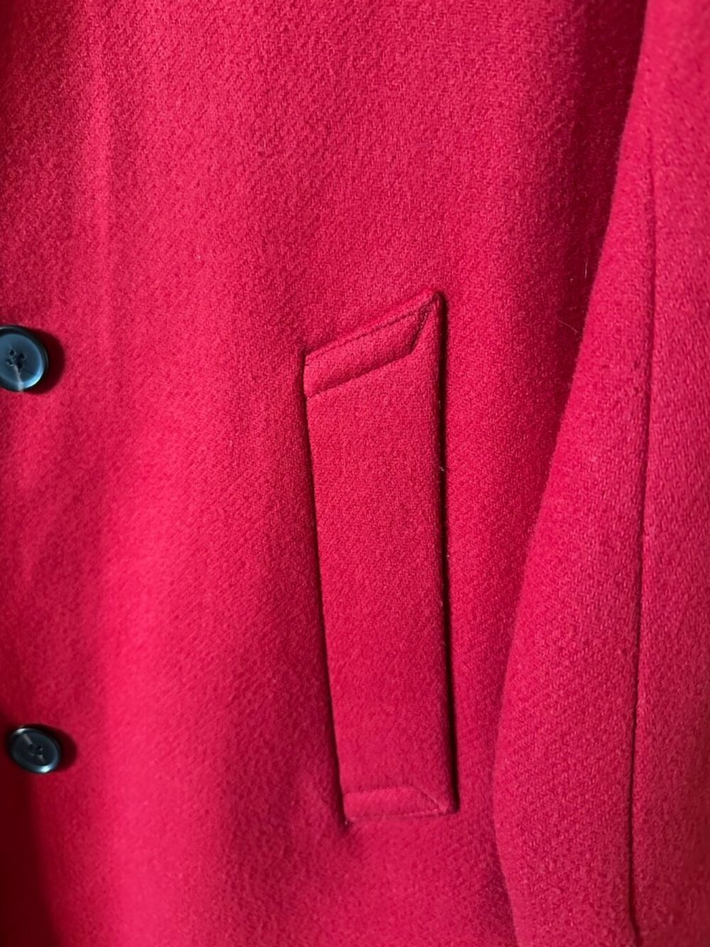 Abercrombie & Fitch Women's Red Wool Blend Dad Coat Button Front Size XS - Picture 8 of 10